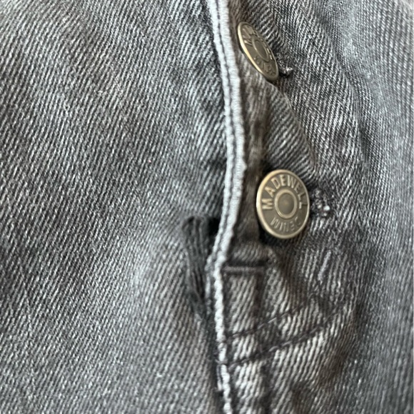 Madewell Black Rigid Denim A-Line Distressed Skirt Size 25 - Picture 13 of 13
